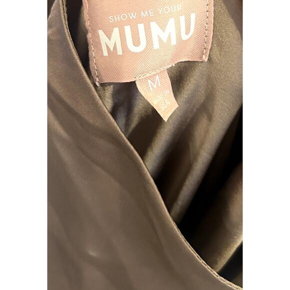 Show Me Your Mumu Jasmine Halter Maxi Dress in Dune Luxe Satin M - Picture 6 of 7